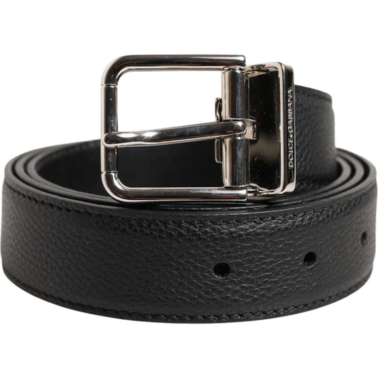 Dolce & Gabbana Black Calf Leather Classic Metal Buckle Belt 100 cm / 40 Inches,1728,67345645728,Accessories,Belts - Men - Accessories,Black,Dolce & Gabbana,Material: 100% Calf Leather,Men,Men - Accessories,New with tags BEL9441-100