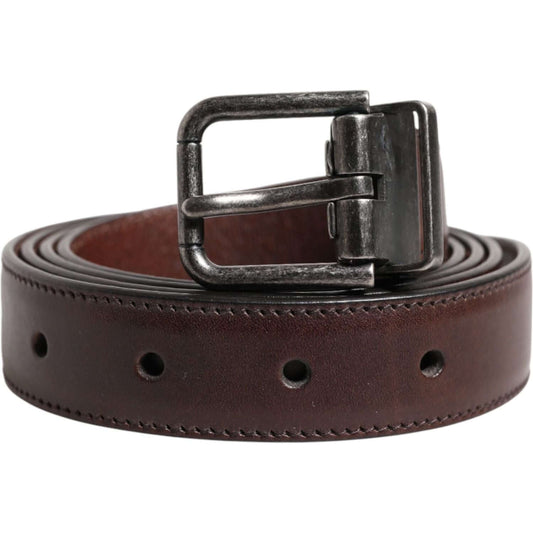 Dolce & Gabbana Brown Classic Calf Leather Metal Buckle Belt 105 cm / 42 Inches,1728,67345645728,Accessories,Belts - Men - Accessories,Brown,Dolce & Gabbana,Material: 100% Calf Leather,Men,Men - Accessories,New with tags BEL9444-105