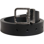 Dolce & Gabbana Black Classic Leather Metal Buckle Belt BEL9446-90