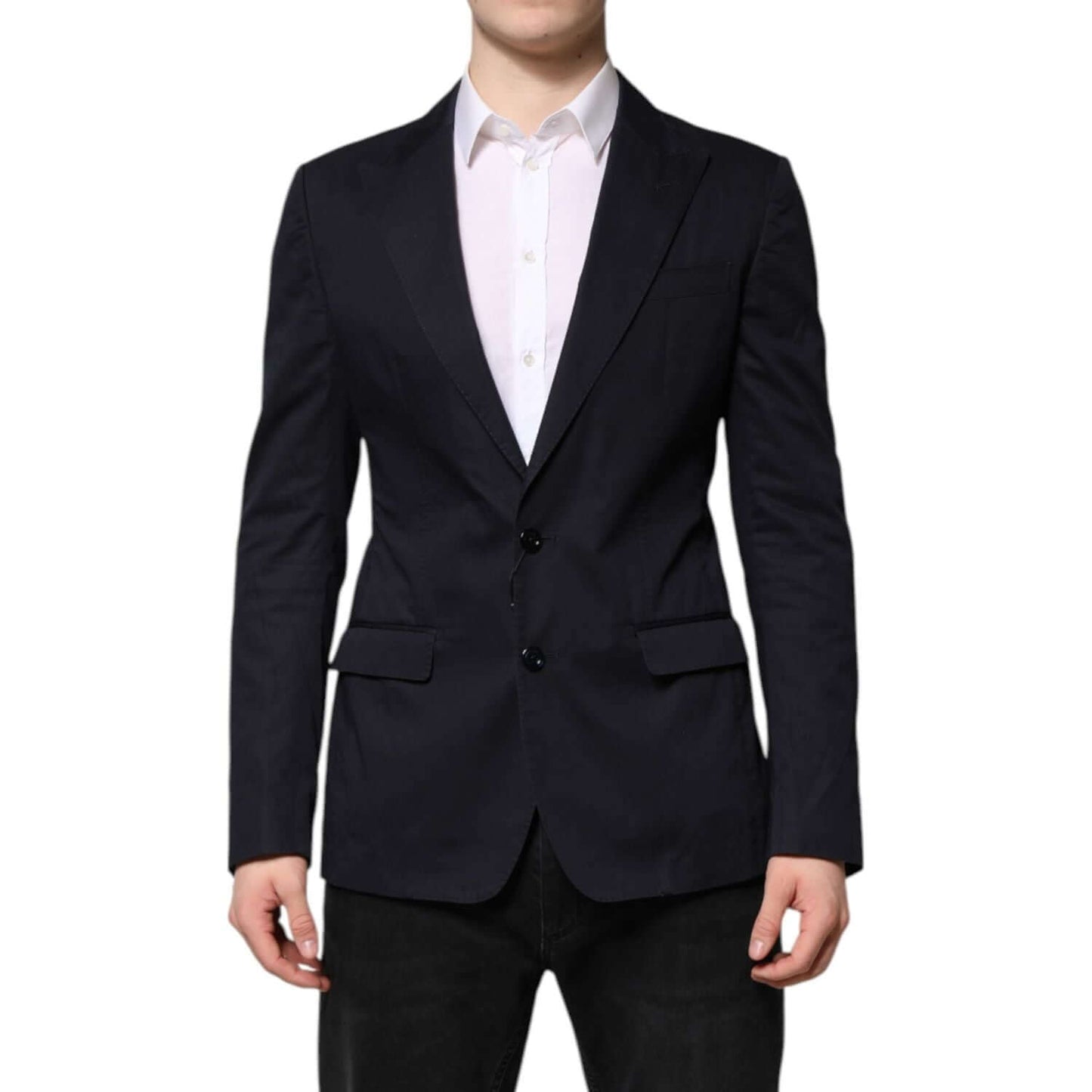 Dolce & Gabbana Dark Blue TAORMINA Cotton Blazer Suit Jacket KOS2354-48