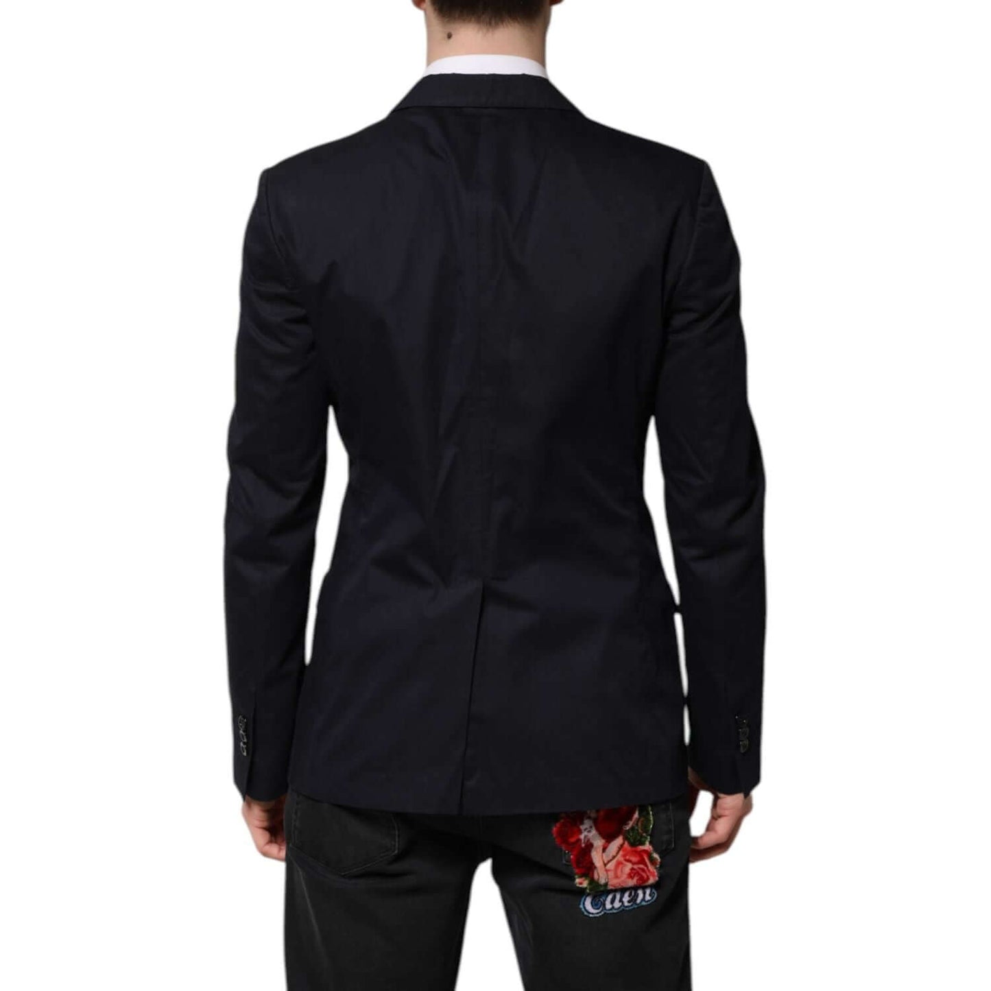 Dolce & Gabbana Dark Blue TAORMINA Cotton Blazer Suit Jacket KOS2354-48