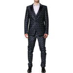 Dolce & Gabbana Blue MARTINI Star Jacquard 3 Piece Suit KOS2332-52