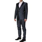 Dolce & Gabbana Blue MARTINI Star Jacquard 3 Piece Suit KOS2332-52