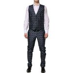 Dolce & Gabbana Blue MARTINI Star Jacquard 3 Piece Suit KOS2332-52