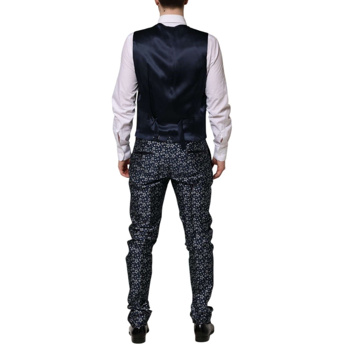 Dolce & Gabbana Blue MARTINI Star Jacquard 3 Piece Suit KOS2332-52