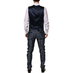 Dolce & Gabbana Blue MARTINI Star Jacquard 3 Piece Suit KOS2332-52