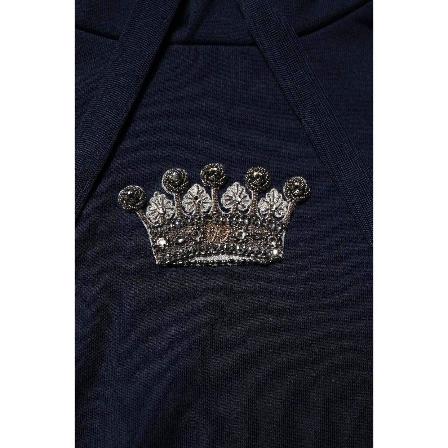 Dolce & Gabbana Black Crown Cotton Hooded Sweatshirt Sweater TSH90602-44