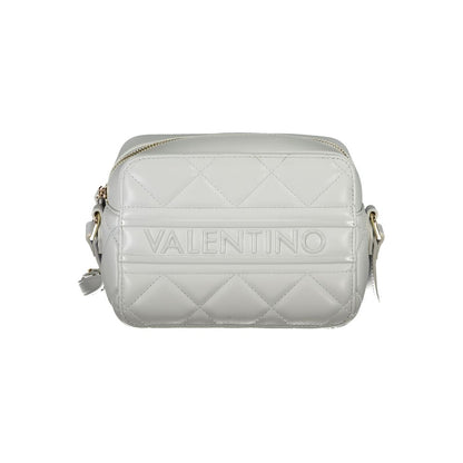 Mario Valentino Gray Polyethylene Women Handbag with adjustable strap and internal pockets for day to night elegance.