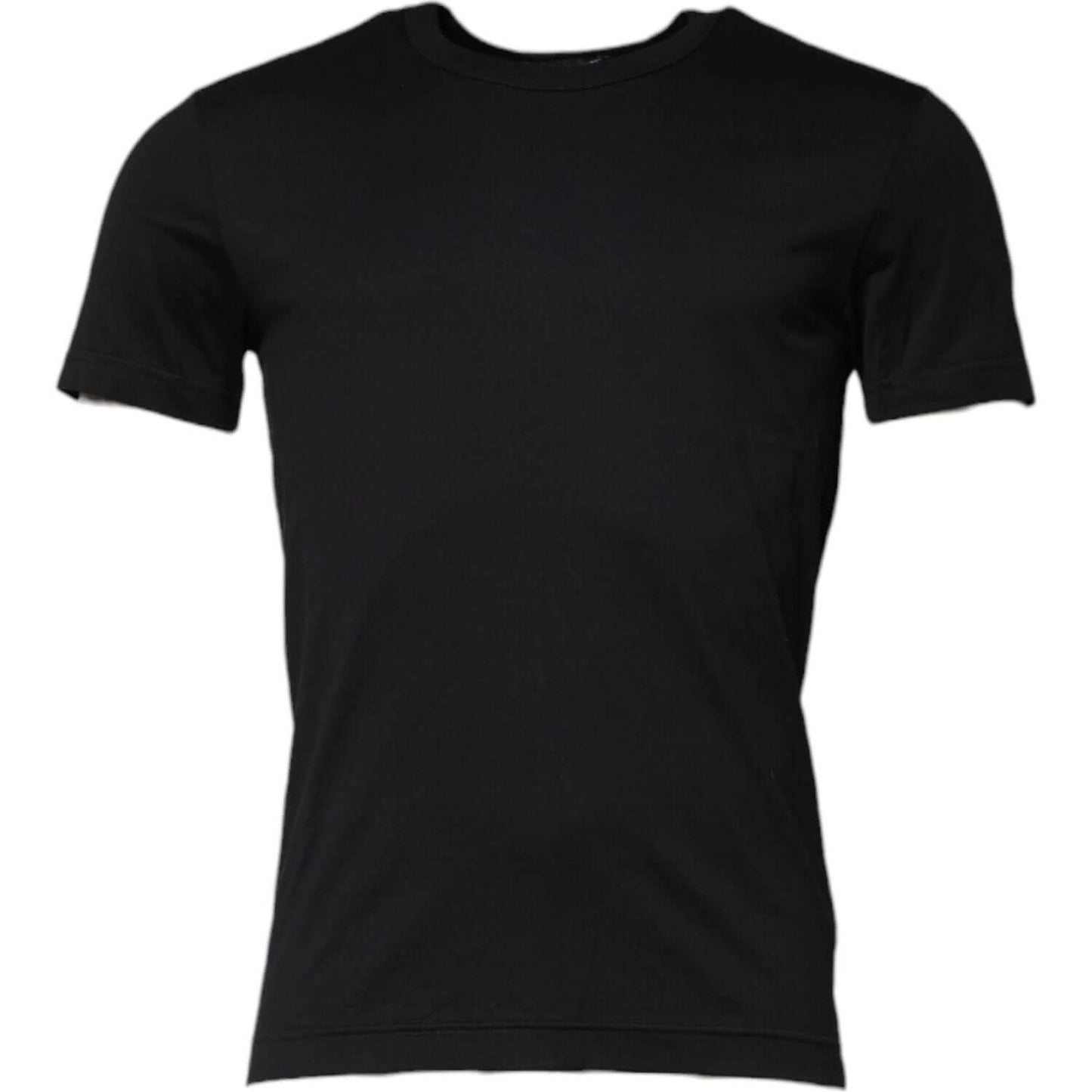 Dolce & Gabbana Black Cotton Short Sleeves Round Neck T-shirt TSH90563-46