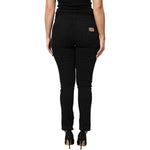 Dolce & Gabbana Black Cotton Logo Mid Waist Skinny Denim Jeans PAN76281-42