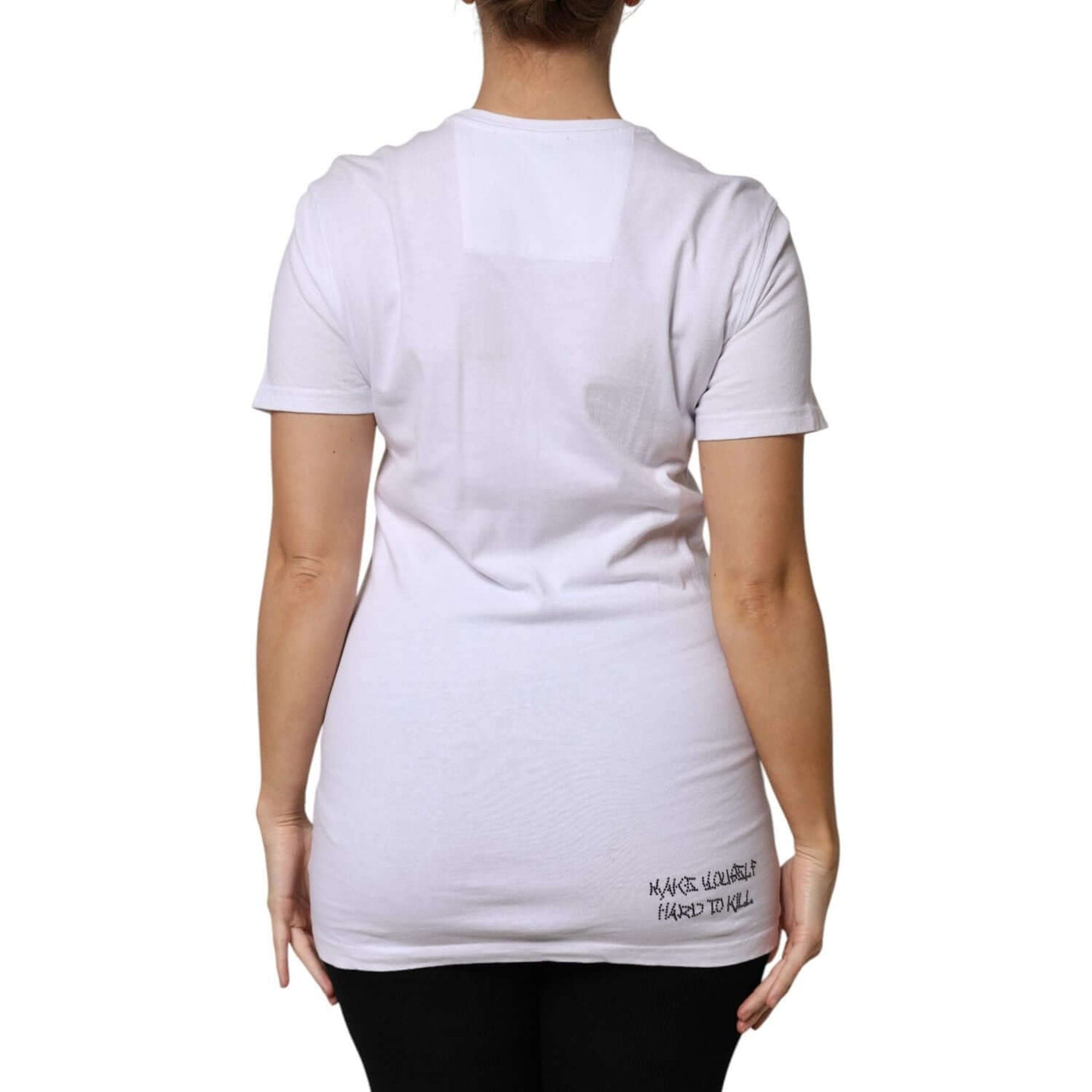Philipp Plein White Embellished CrewNeck Short Sleeve T-shirt TSH87621-40