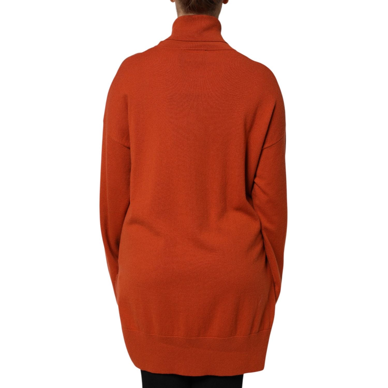 Alpha Studio Dark Orange Long Sleeves Turtleneck Sweater