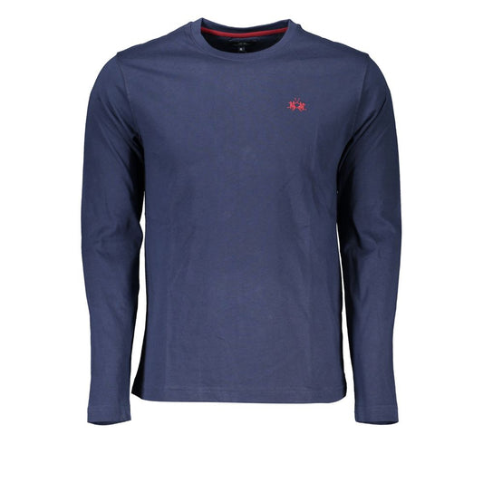 La Martina Regal Blue Crew Neck Embroidered Tee LA-27015-XL
