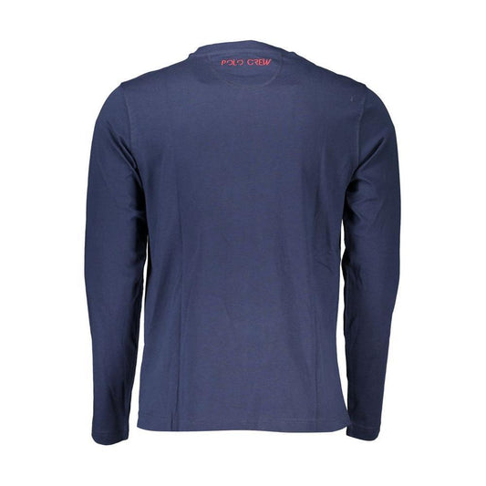 La Martina Regal Blue Crew Neck Embroidered Tee LA-27015-XL