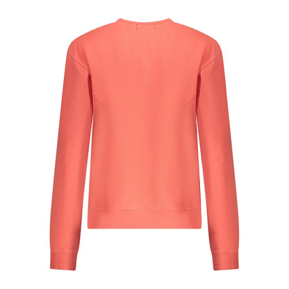 Back view of North Sails Pink Cotton Women Sweater, showcasing its stylish and comfortable design for casual wear.