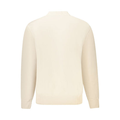 Rear view of Hugo Boss Beige Cotton Men Sweater highlighting its classic design and organic material.