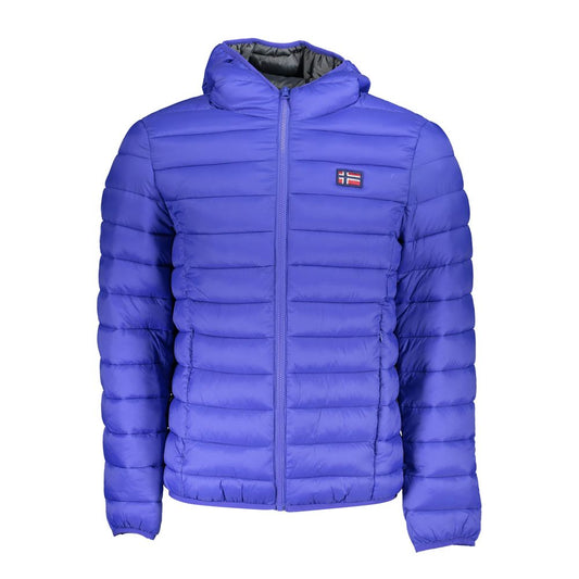 Norway 1963 Chic Blue Polyamide Hooded Jacket NO-23314-XXL