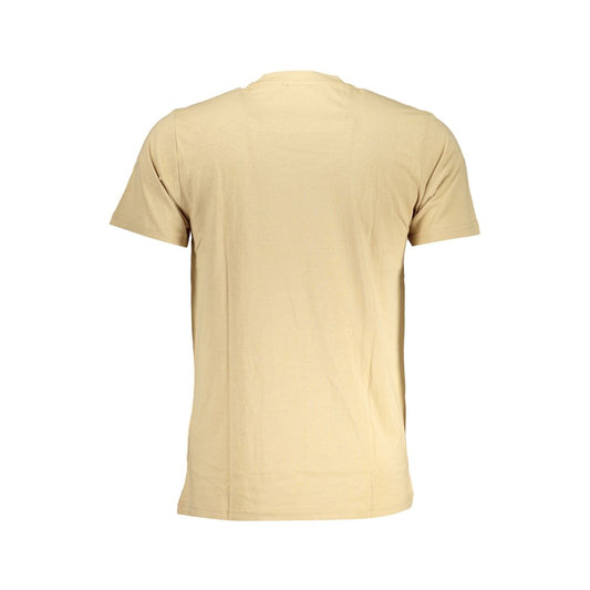 Cavalli Class Beige Cotton T-Shirt CA-28489-XL