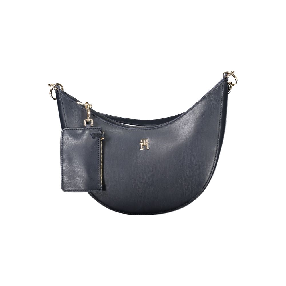 Tommy Hilfiger Blue Polyethylene Women Handbag with detachable coin purse and zip closure, showcasing luxury and practicality.