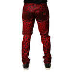 Dolce & Gabbana Red Leopard Print Cotton Skinny Denim Jeans PAN76453-54