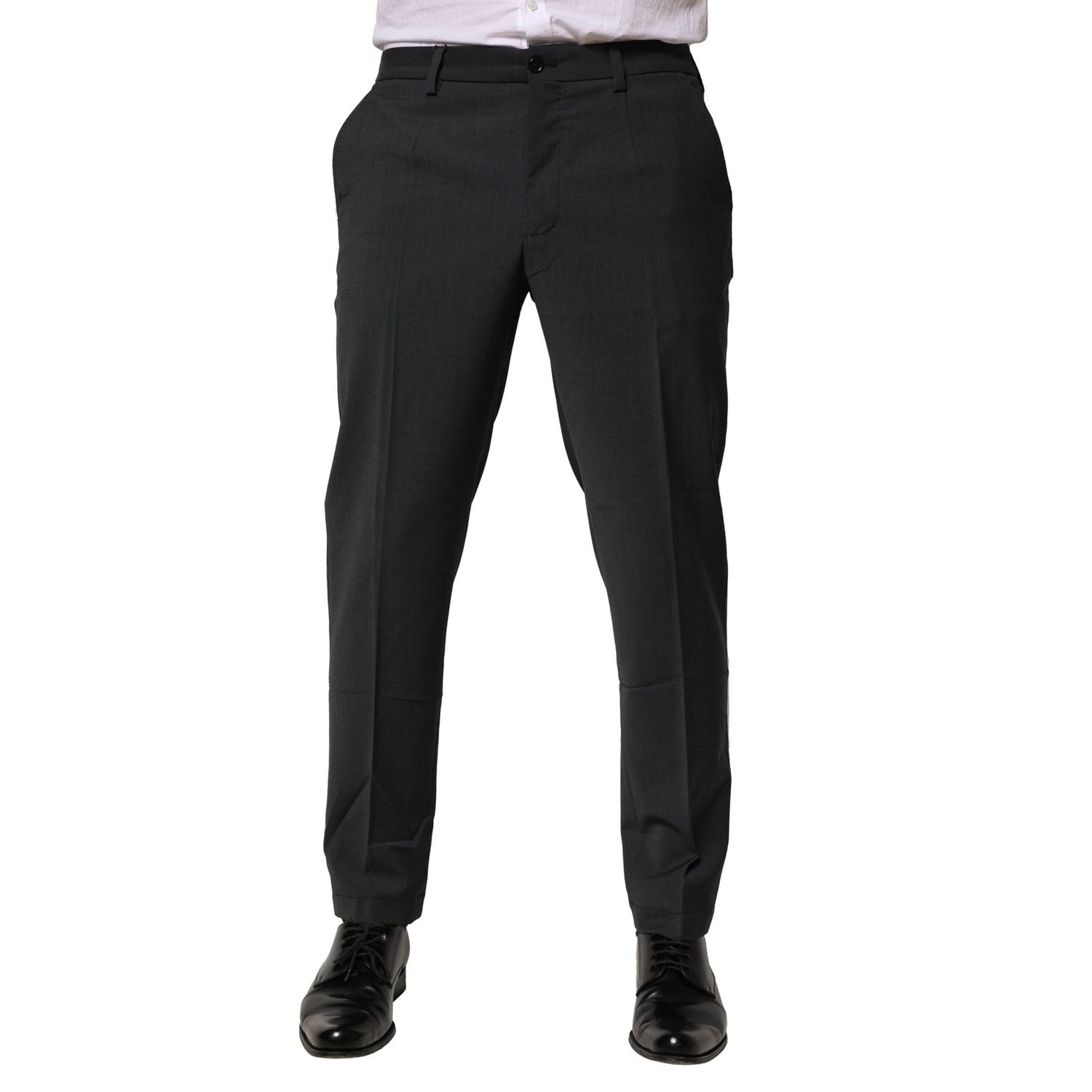 Dolce & Gabbana Black Wool Dress Slim Formal Pants