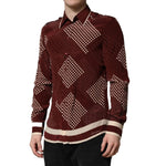 Dolce & Gabbana Maroon Dotted Silk Long Sleeve Casual Shirt TSH90650-40