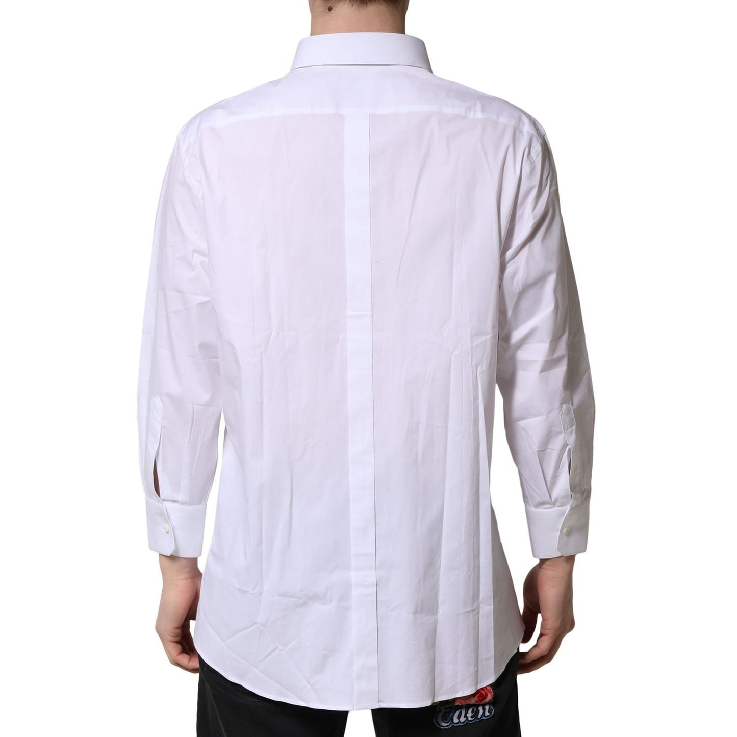 Dolce & Gabbana White GOLD Long Sleeves Dress Formal Shirt