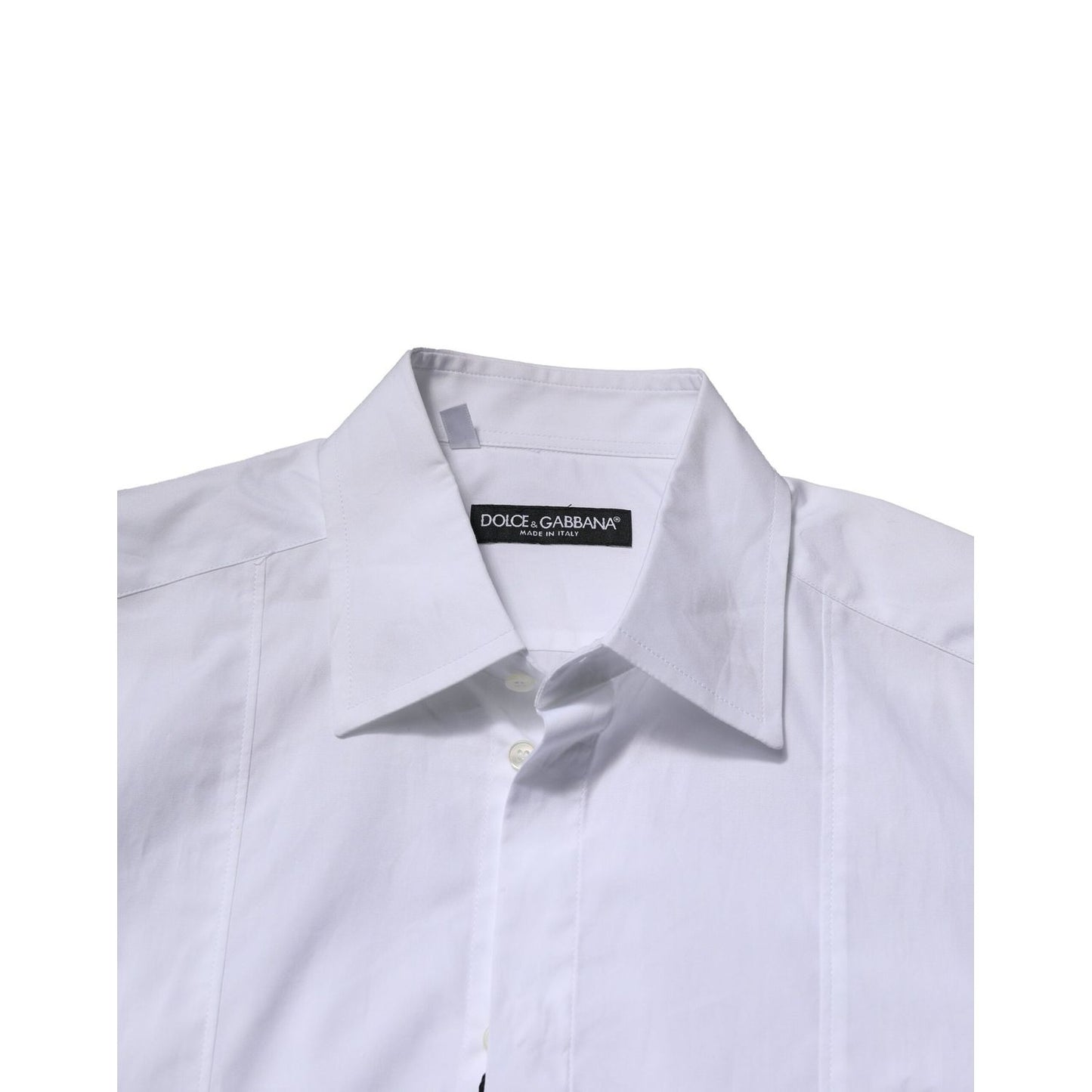 Dolce & Gabbana White Cotton Short Sleeves Dress Formal Shirt