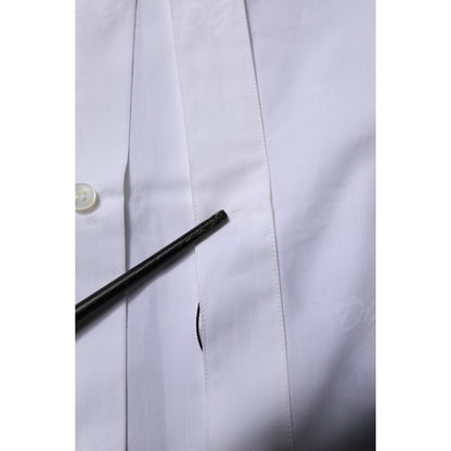 Dolce & Gabbana White GOLD Long Sleeves Dress Formal Shirt