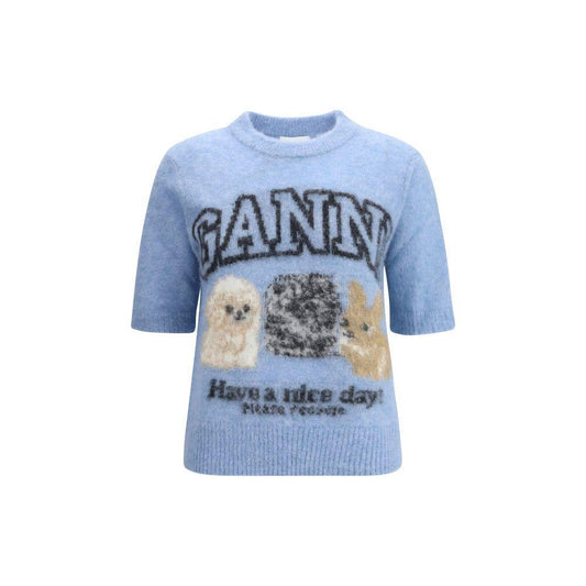 Ganni Puppies short sleeve Sweater GA-K2517326-L