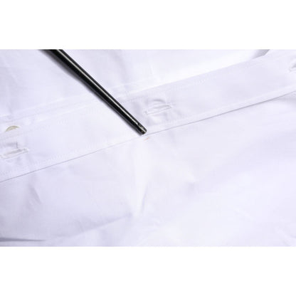 Dolce & Gabbana White Cotton GOLD Long Sleeves Formal Shirt