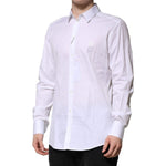 Dolce & Gabbana White Cotton GOLD Mens Dress Formal Shirt TSH906816-42