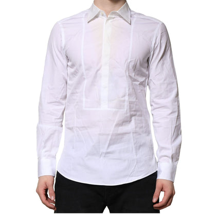 Dolce & Gabbana White Poplin Cotton Formal Men Dress Shirt