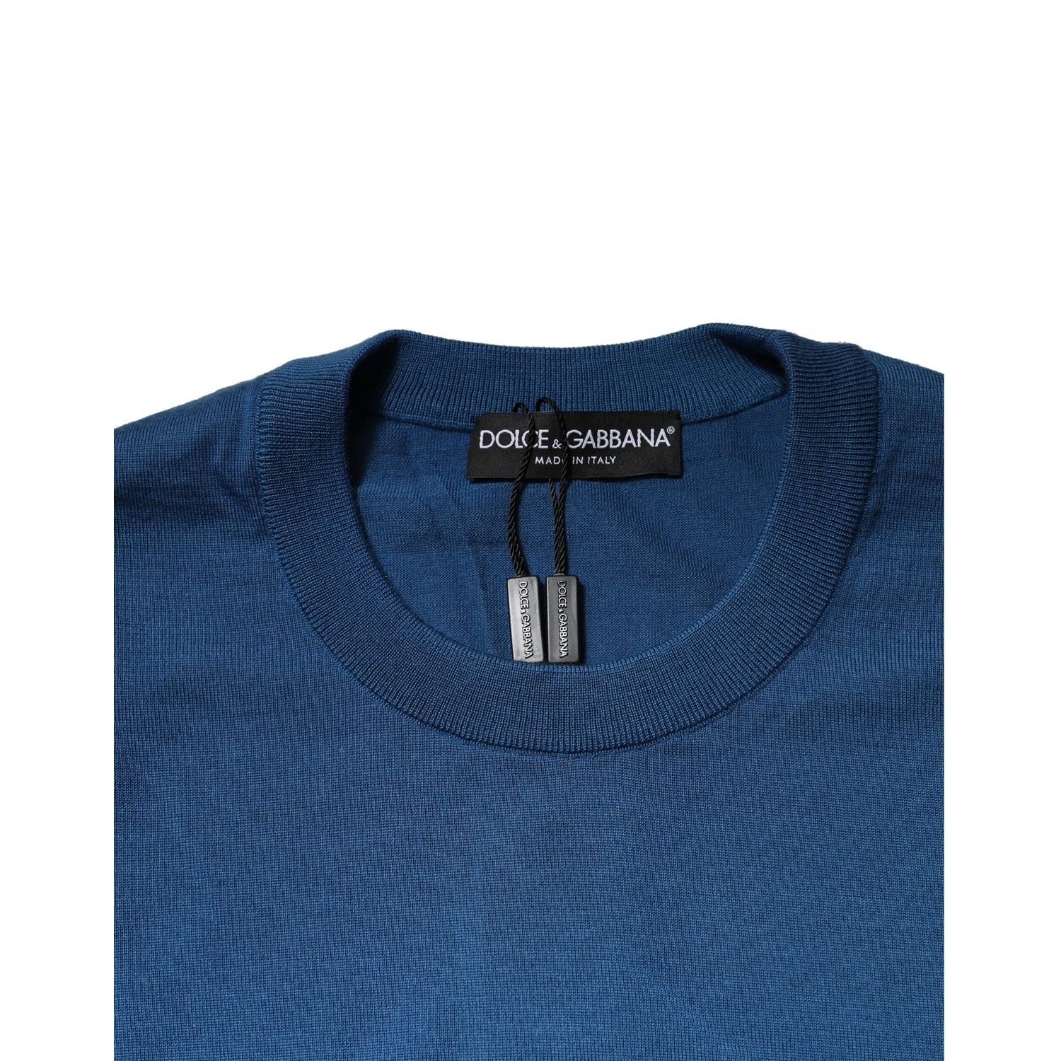 Dolce & Gabbana Blue Cashmere Crew Neck Sweatshirt Sweater