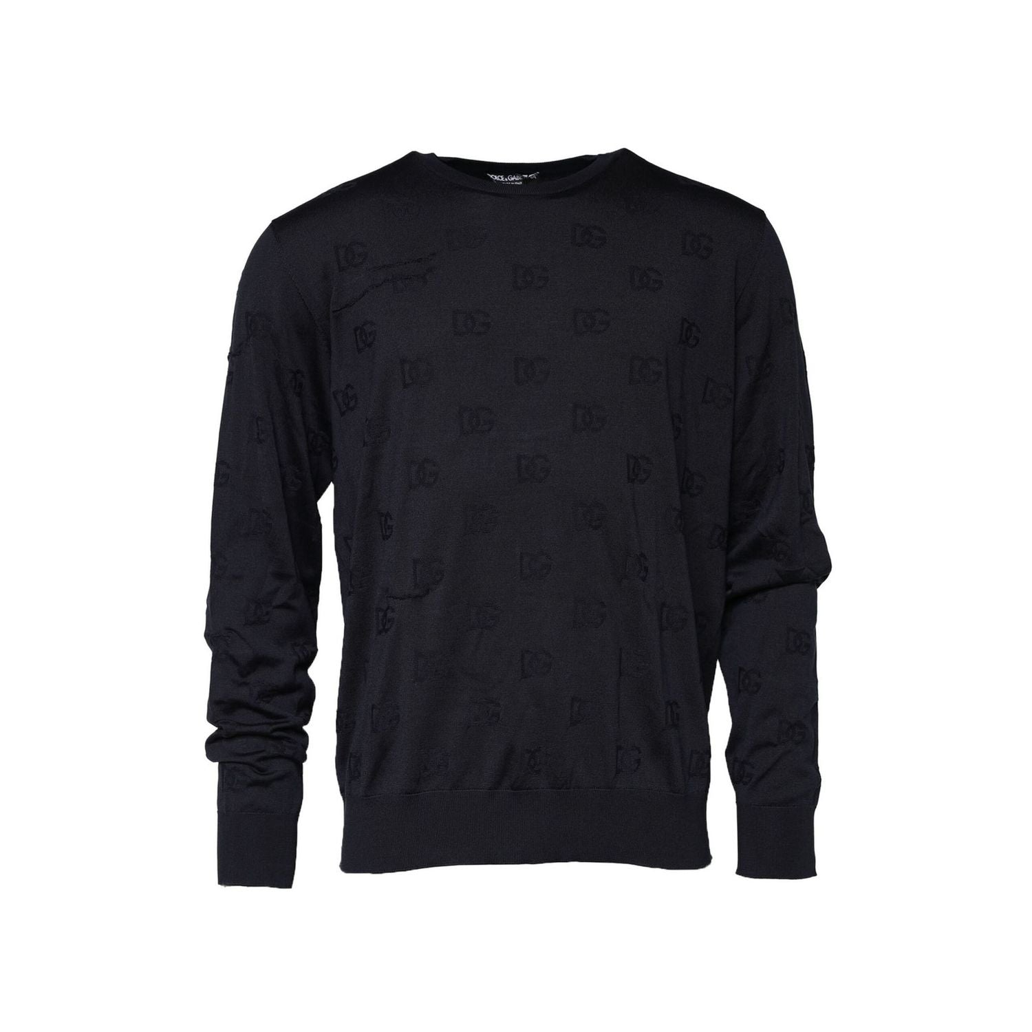 Dolce & Gabbana Black Silk Crew Neck Sweatshirt Sweater