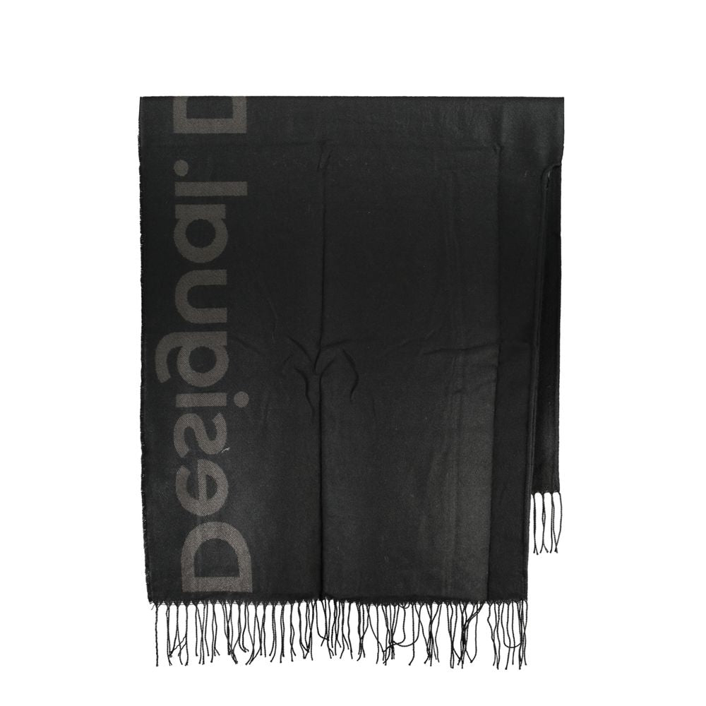 Desigual Chic Contrast Detail Poncho in Timeless Black DE-24934-ONE SIZE