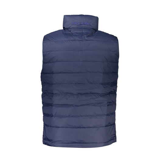 La Martina Sleek Sleeveless Embroidered Blue Jacket LA-27018-S
