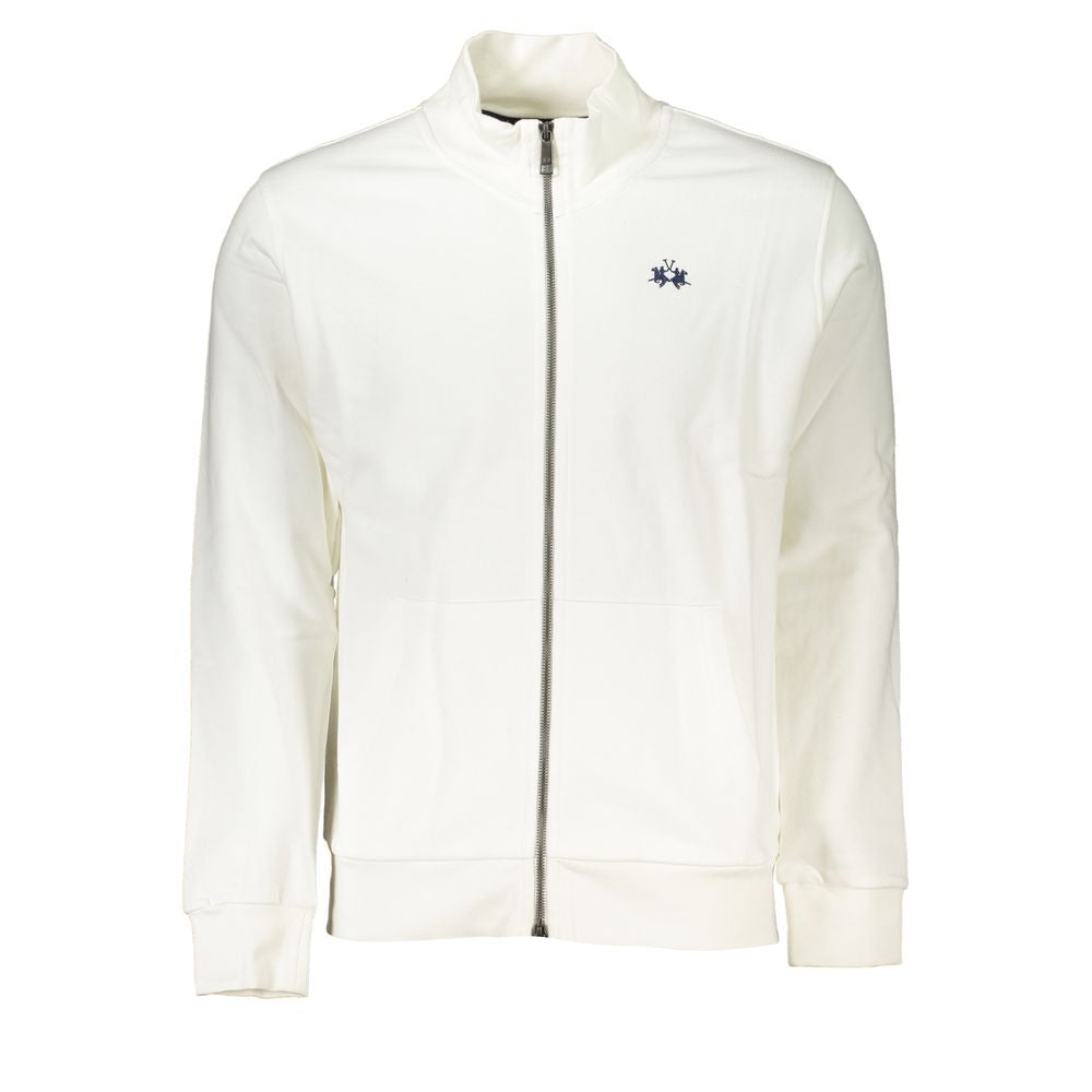La Martina White Cotton Sweatshirt