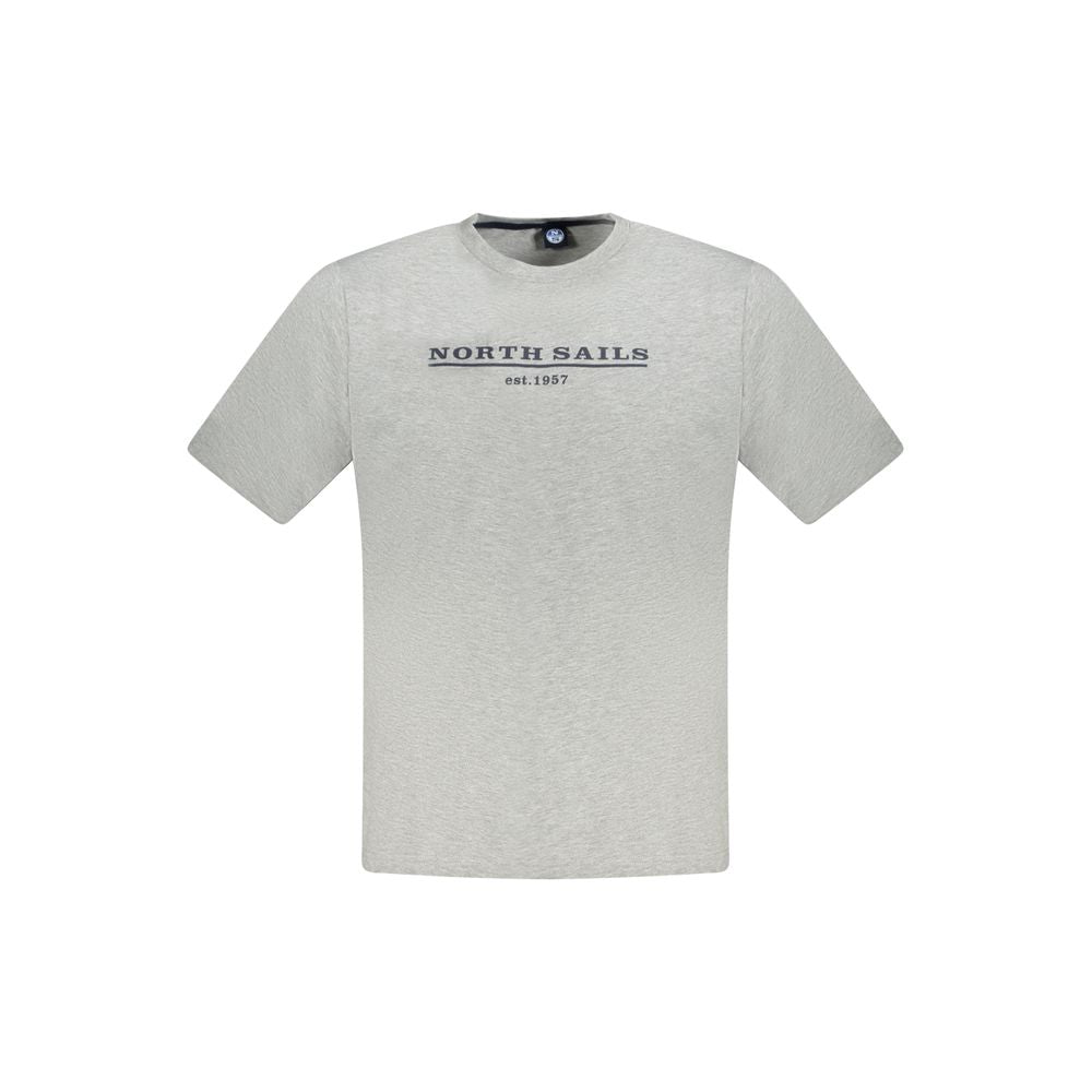 North Sails Brown Cotton Men T-Shirt with logo print on front