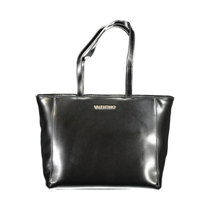 Alt Tag: Mario Valentino Black Polyethylene Women Handbag with dual handles and sleek design