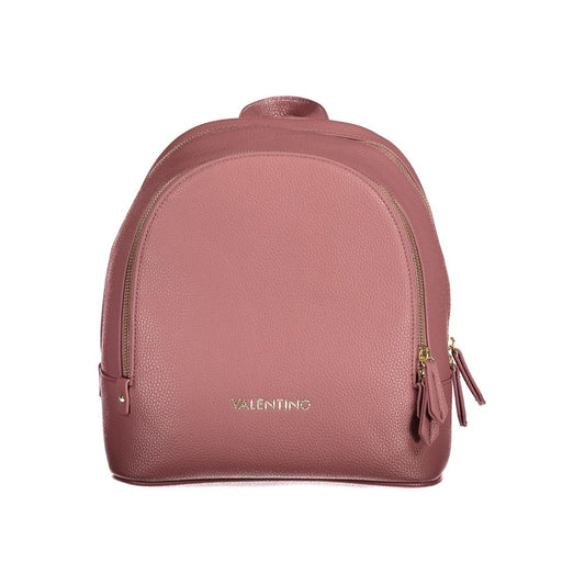 Mario Valentino Pink Polyethylene Backpack with handle, adjustable straps, logo, zip closure, external and internal pockets.