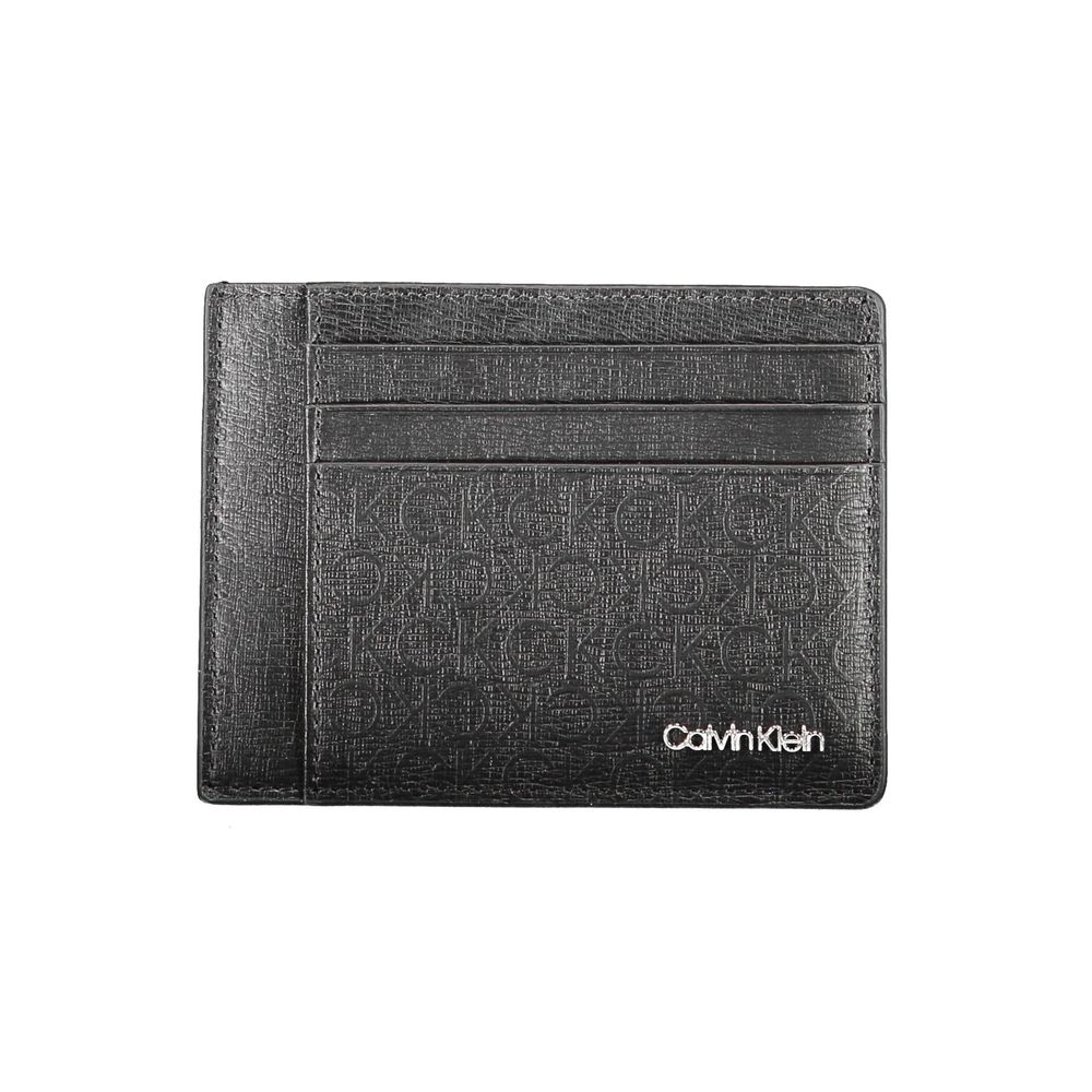 Calvin Klein Black Polyester Men Wallet with RFID blocking, featuring sleek card slots and stylish Calvin Klein logo.