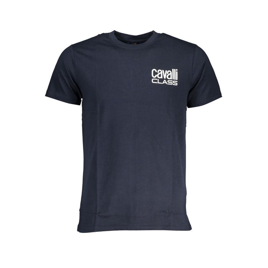 Cavalli Class Blue Cotton T-Shirt CA-28613-XL
