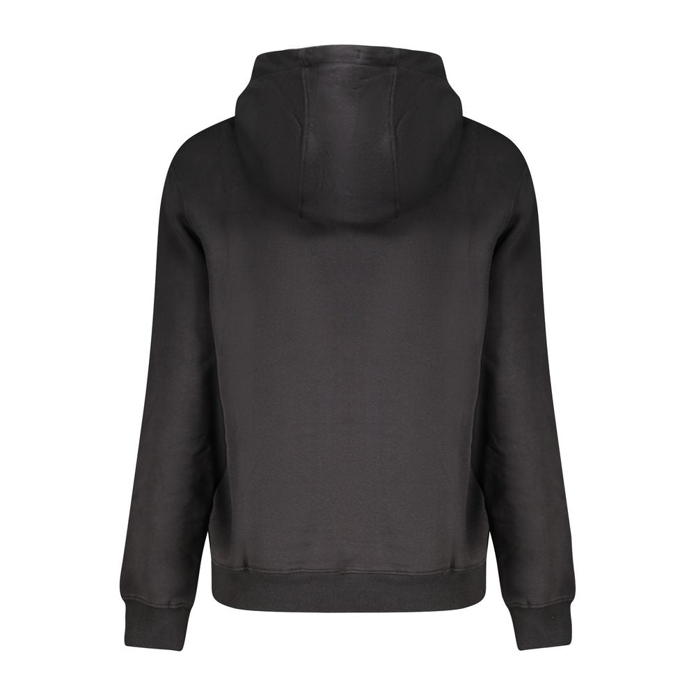 Tommy Hilfiger Black Cotton Women Sweater, hooded back view showcasing premium knit quality and style