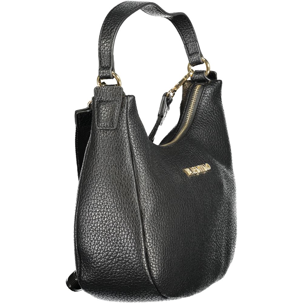 Mario Valentino Black Polyethylene Women Handbag with one-handle design and detachable strap.