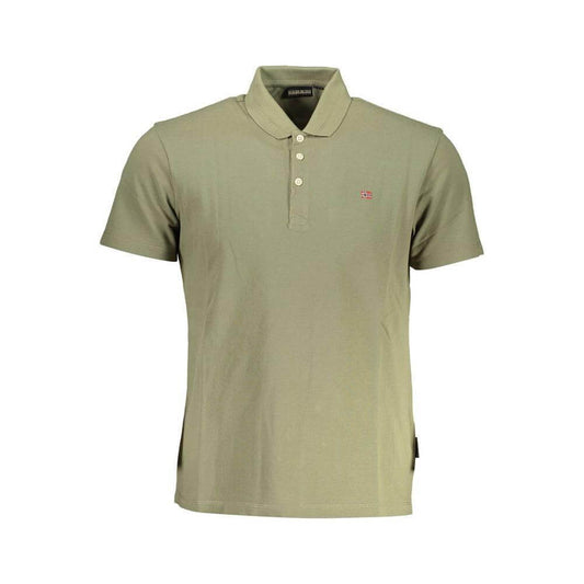 Napapijri Green Cotton Men Polo Shirt NA-37465-M