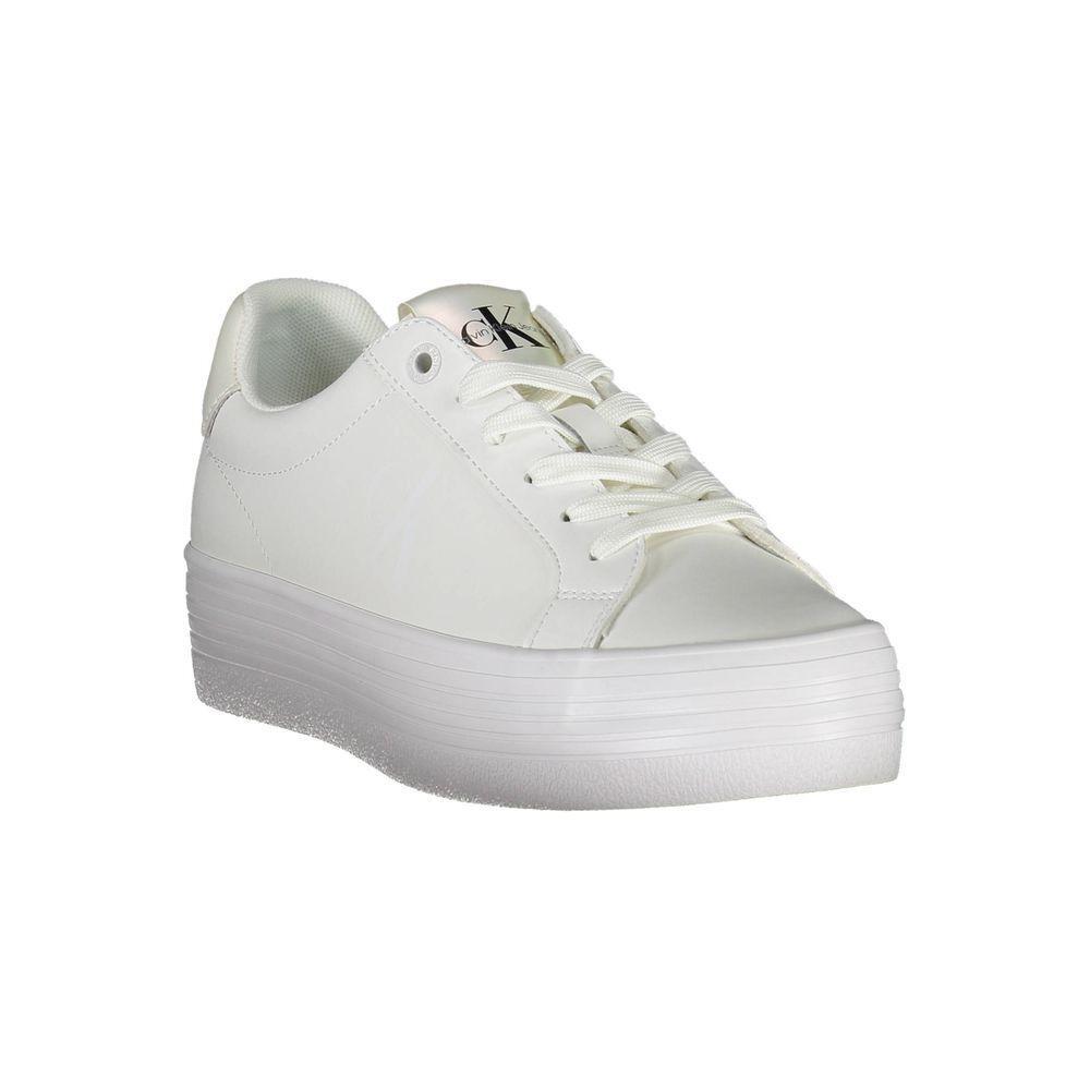 Calvin Klein Sleek White Lace-Up Sneakers with Contrast Detail CA-26173-EU41/US11
