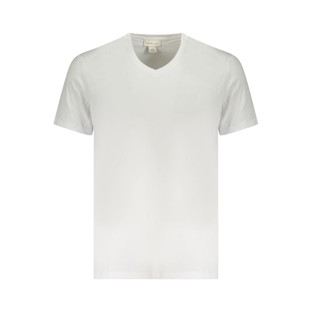 Calvin Klein White Cotton Men T-Shirt CA-36271-S