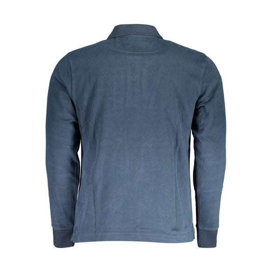 La Martina Blue Cotton Men Polo Shirt LA-37337-L