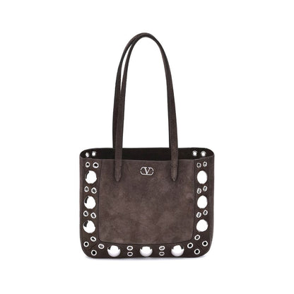 Valentino Garavani Brown Calf Leather Bos Taurus Shoulder Bag